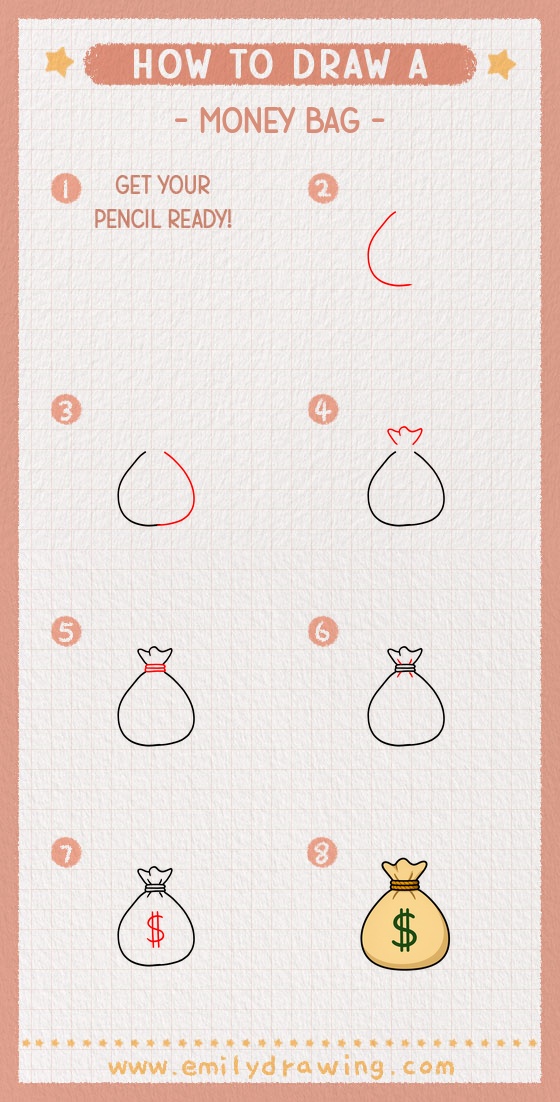 how to draw a money bag pinterest pin